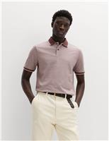 M&S Ultimate Tipped Pique Polo Shirt Burnt Orange