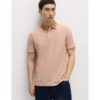 M&S Ultimate Tipped Pique Polo Shirt Burnt Orange