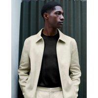 Autograph Linen Blend Performance Harrington Jacket Light Olive