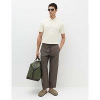 M&S Cotton Rich Textured Knitted Polo Shirt Ecru