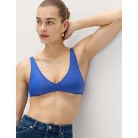M&S Glitter V-Neck Bikini Top Cobalt
