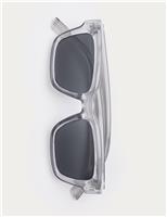 M&S Chunky D-Frame Polarised Sunglasses Blue