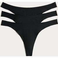 Body by M&S 3 pack Body Invisibles No VPL Dipped Thongs Black