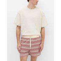 M&S Cotton Rich Variegated Stripe Shorts Paprika