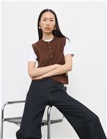 Pure Cashmere Button Through Knitted Waistcoat