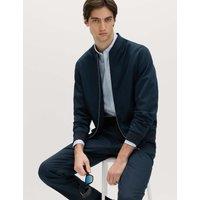 M&S Zip-Up Bomber Jacket Navy