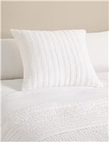M&S Pure Cotton Textured Large Decorative Cushion White