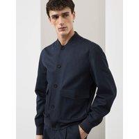 Autograph Cotton Linen Blend Bomber Navy