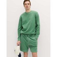 M&S Relaxed Fit Pure Cotton Garment Dye Short Emerald