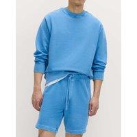 M&S Relaxed Fit Pure Cotton Garment Dye Short Azure Blue