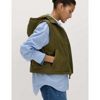 M&S Padded Hooded Cropped Gilet Olive