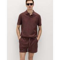 M&S Boucl Cotton Rich Shorts Chestnut