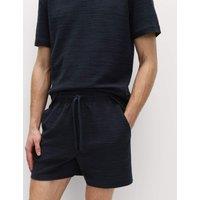 M&S Boucl Cotton Rich Shorts Navy