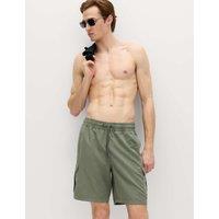M&S Quick Dry Longer Length Cargo Swim Shorts Moss Green