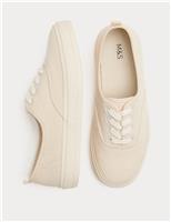 M&S Canvas Plimsoll Trainers Cream