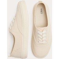 M&S Canvas Plimsoll Trainers Cream