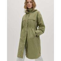 M&S Shower Resistant Lightweight Hooded Longline Utility Parka Sage