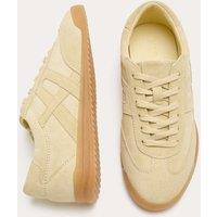 M&S Suede Lace Up Side Detail Trainers Yellow