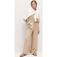 M&S Satin Crinkle Palazzo Trousers Gold