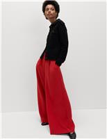 Single Pleat Wide Leg Trousers