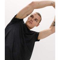 Goodmove Activewear Jacquard Mesh Stripe T-Shirt Black