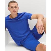 Goodmove Activewear Jacquard Mesh Stripe T-Shirt Cobalt