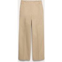 M&S Cotton Rich Straight Leg Ankle Grazer Trousers Sandstone