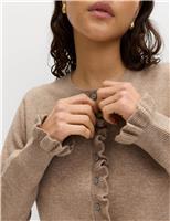 Air-Yarn Ruffle Slim Fit Cardigan