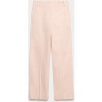 M&S Cotton Rich Straight Leg Ankle Grazer Trousers Pale Pink