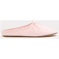 M&S Striped Bow Mule Slippers Pink Mix