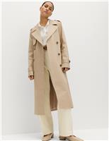 M&S Cotton Rich Trench Coat Neutral