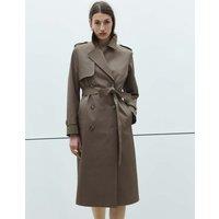 M&S Cotton Rich Trench Coat Dark Khaki