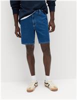 M&S Pure Cotton Denim Shorts Medium Blue