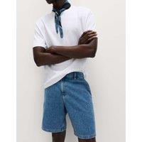 M&S Pure Cotton Lightweight Denim Shorts Light Blue