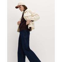 M&S Pure Cotton Denim Relaxed Shacket Ecru
