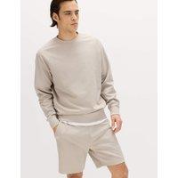Goodmove Performance Jersey Crew Neck Sweatshirt Medium Beige