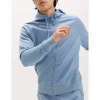 Goodmove Performance Jersey Zip through Hooded Jacket Medium Blue