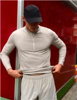 Goodmove Supersoft Funnel Neck Half Zip Top Medium Beige