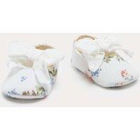 M&S Baby Floral Ballet Pram Shoes (0-18 Mths) Cream Mix