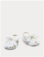 Baby Floral Ballet Pram Shoes (0-18 Mths)