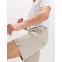 Goodmove Regular Fit Stretch 9 inch Sports Shorts Medium Beige