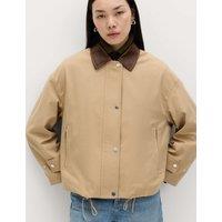 M&S Cotton Rich Bomber Jacket Light Caramel