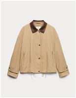M&S Cotton Rich Bomber Jacket Light Caramel