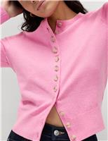 Air-Yarn Crew Neck Short Cardigan
