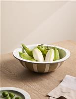 M&S X Kelly Hoppen Enamel Striped Serving Bowl Green Mix