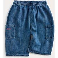 M&S Wide Leg Denim Elasticated Waist Jeans (0-3 Yrs) Denim