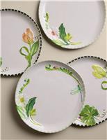 M&S Set of 4 Picnic Dinner Plates Green Mix
