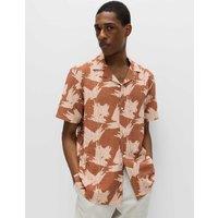 M&S Printed Short Sleeve Shirt Rust Mix