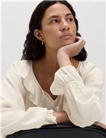 M&S Frill Detail Blouse Ivory