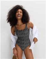 Printed Scoop Neck Swimsuit